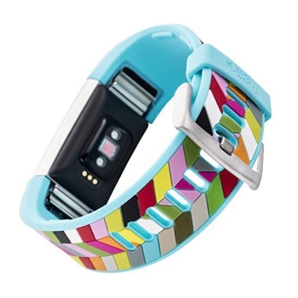 French Bull WITHit Silicone Replacement Band Fitbit Charge 2 Blue Ziggy - Picture 9 of 9